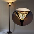 thumbnail image 4 of Tiffany Torchiere Floor Lamp,Stained Glass Lamp Shade,Vintage Antique Mission Tiffany Style Standing Light for Living Room and Bedroom, 4 of 6