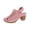 Pink, variant on AUDeals Women Buckle Roman Sandals - Casual Hollow Side Wedge Beach Shoes with Summer Comfort for Daily Use (Black, 6)