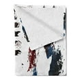 thumbnail image 2 of American Flag Soft Flannel Fleece Throw Blanket, Set Bald Eagle and Stripes Stars of Liberty Grunge Retro, Cozy Plush for Indoor and Outdoor Use, 60" x 80", Navy Maroon, by Ambesonne, 2 of 5