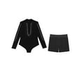 thumbnail image 3 of Haitryli Kids Boys Shiny Rhinestone Gymnastics Leotard Long Sleeve Dance Bodysuit Skating Jumpsuit & Shorts Set Black 6, 3 of 5