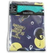 Nightmare Before Christmas Tablecloth - Jack Skellington Silhouette on Deep Blue (60 x 84 Inch Rectangle)