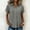 A233 Gray, variant on Womens Linen Short Sleeve Button Down Shirts Collared V Neck Blouses With Pocket Casual Work Office Professional Plain Solid Summer Tops Lightweight Classic Fit Tee