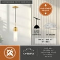 thumbnail image 4 of Thalia Gold Brass Contemporary Mini Pendant Ceiling Light White Pill Glass, 4 of 11