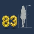 thumbnail image 5 of Gold Number 83 Mylar Foil Balloon 32 inch - Helium or Air Filled Metallic Balloons for 83rd Birthday Hbd Party, Anniversary, Graduation Decorations, 5 of 7