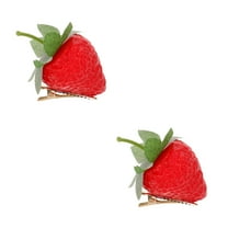 FRCOLOR 2pcs Strawberry Hair Clip Cute Hairpin Realistic Strawberry Hair Clip Girl Hair Barrettes