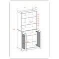 thumbnail image 6 of 100% Solid Wood 32" Bathroom Cabinet with Frosted Glass Doors and Adjustable Shelves, 6 of 6