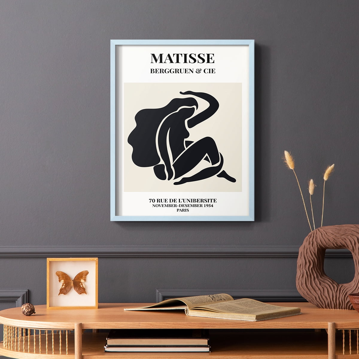 Matisse CXLIV Framed Print in Blue Solid Wood 8 x 10 Framed Print