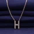 thumbnail image 6 of 18K Rose Gold Plated Initial Necklace | Moissanite Diamond Alphabet Necklace | Dainty Necklaces for Her | Letter "H" Pendant Necklace |18" + 2" Adjustable Chain, 6 of 6