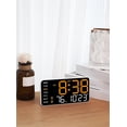 thumbnail image 3 of Multifunctional Decorative LED Digital Wall Clock, LED Display Wall Mount Clock, Soft Night Light Design with Date, Week, Temp, Humidity for Living Room Bedroom Office (Blue, White back panel), 3 of 7