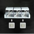 thumbnail image 5 of HengDidi Wall Mounted Transparent Square Spice Jar Set of 3 Flip Top Lid with Spoon Kitchen Seasoning Storage Containers Organization for Counter Space, 5 of 6