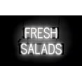 thumbnail image 1 of SpellBrite FRESH SALADS LED Sign for Business. 24.1" x 15.0" White FRESH SALADS Sign Has Neon Sign Look With Energy Efficient LED Light Source. Visible from 500+ Feet, 8 Animation Settings., 1 of 4