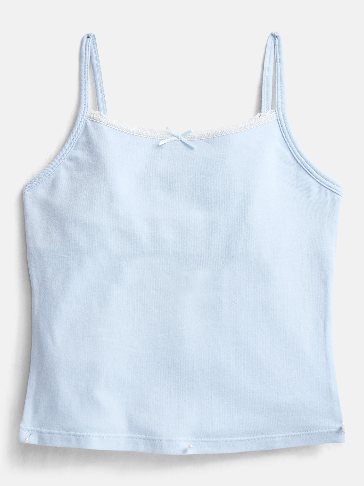 Weekend Academy Girls 2Pk Cotton Lace Trim Cami Tops, Sizes XS to XXL