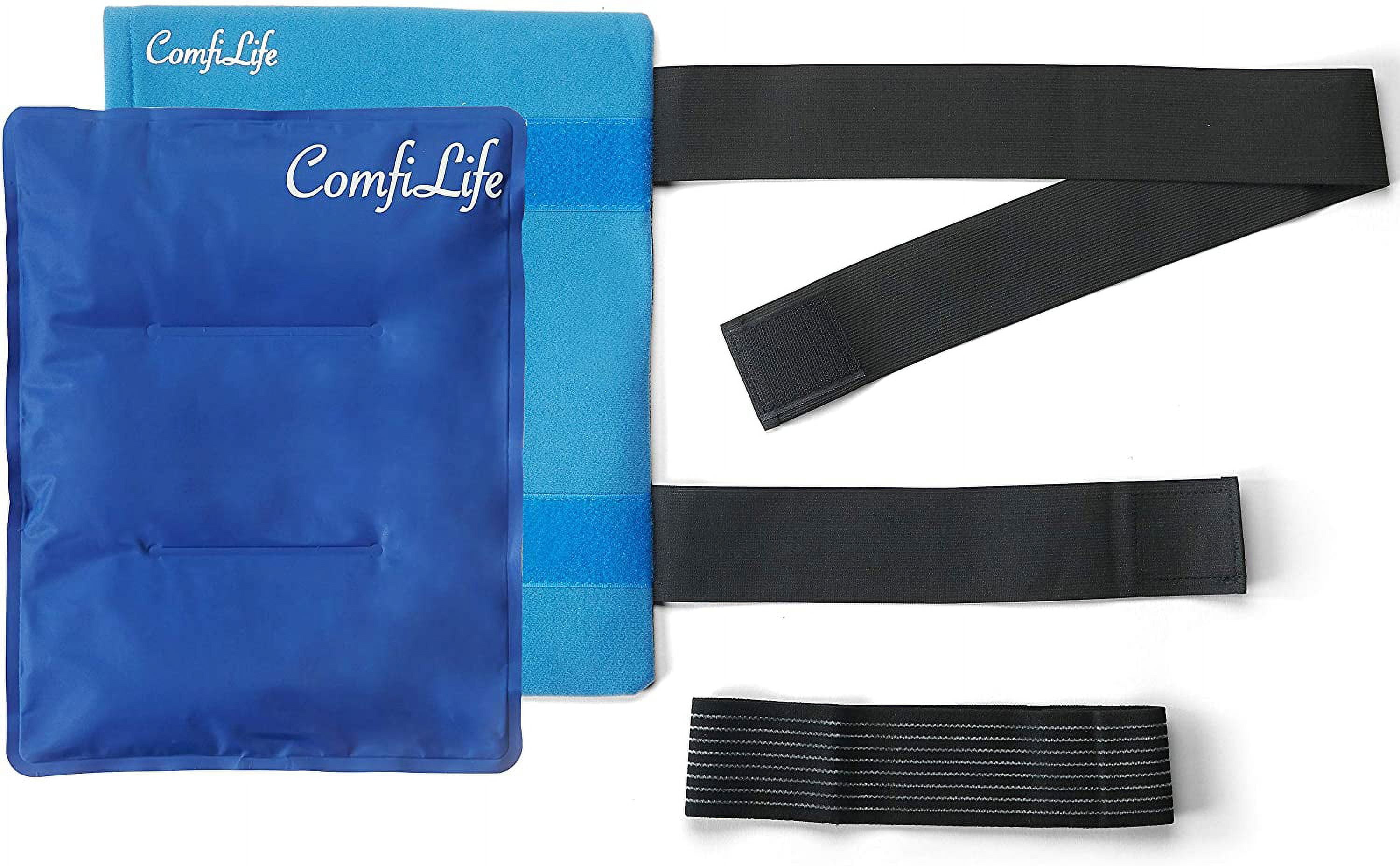 ComfiLife Ice Packs for Injuries – Reusable Hot & Cold Packs with Wrap – Flexible Gel Pack Ice Wrap for Back Pain, Knee, Shoulder, Neck, Ankle, Wrists – Heat & Cold Therapy Relief – Large