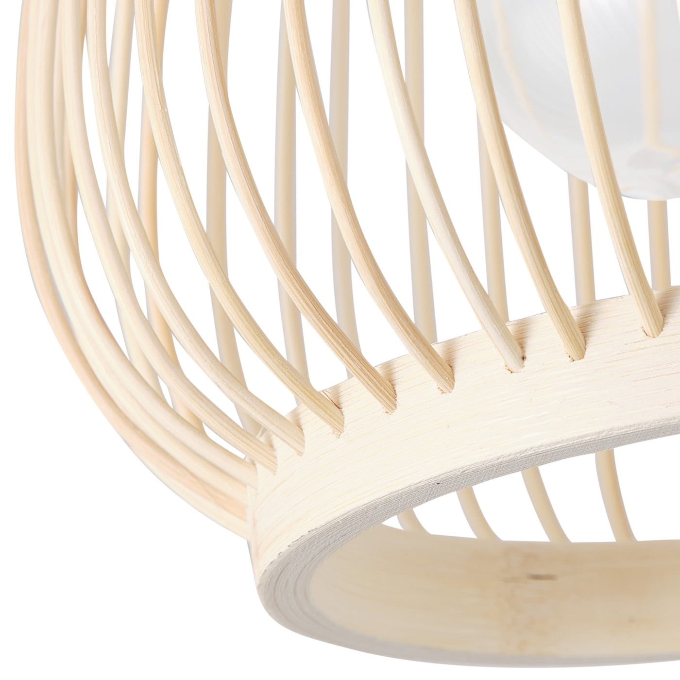 Modern Gold Caged Semi Flush Mount Ceiling Light, Vintage Boho Farmhouse Natural Bamboo Ceiling Light Fixture for Hallway Bedroom Kitchen Foyer