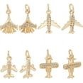 thumbnail image 6 of 12Pcs 2 Colors Rack Plating Brass Charms with Jump Ring Long-Lasting Plated Cadmium Free & Lead Free Airplane Mixed Color 14x12.5x3mm Hole: 3mm 6pcs/color, 6 of 9