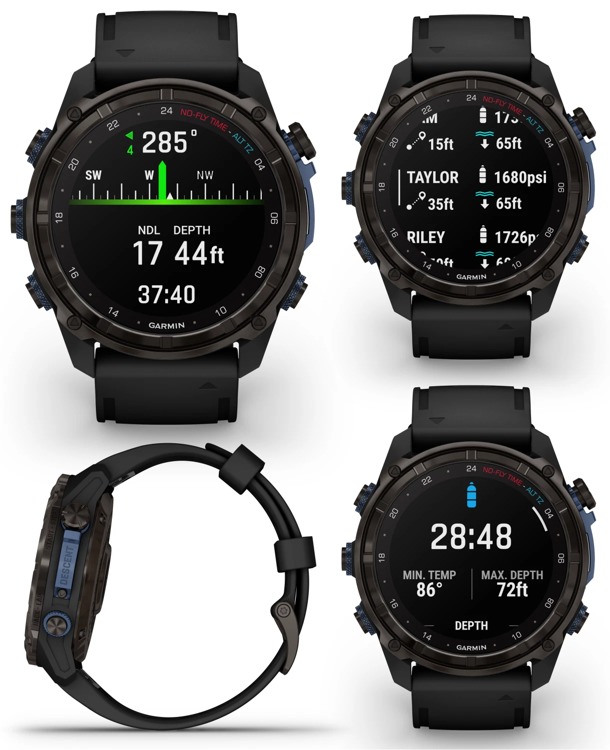 Garmin Descent Mk3i 51 mm Titanium Dive Computer +Extra-Long Strap, AMOLED Display, GPS Smartwatch & Wearable4U Gift Bundle (010-02752-10)