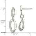 thumbnail image 2 of FB Jewels Sterling Silver Polished Oval Dangle Post Earrings, 2 of 2