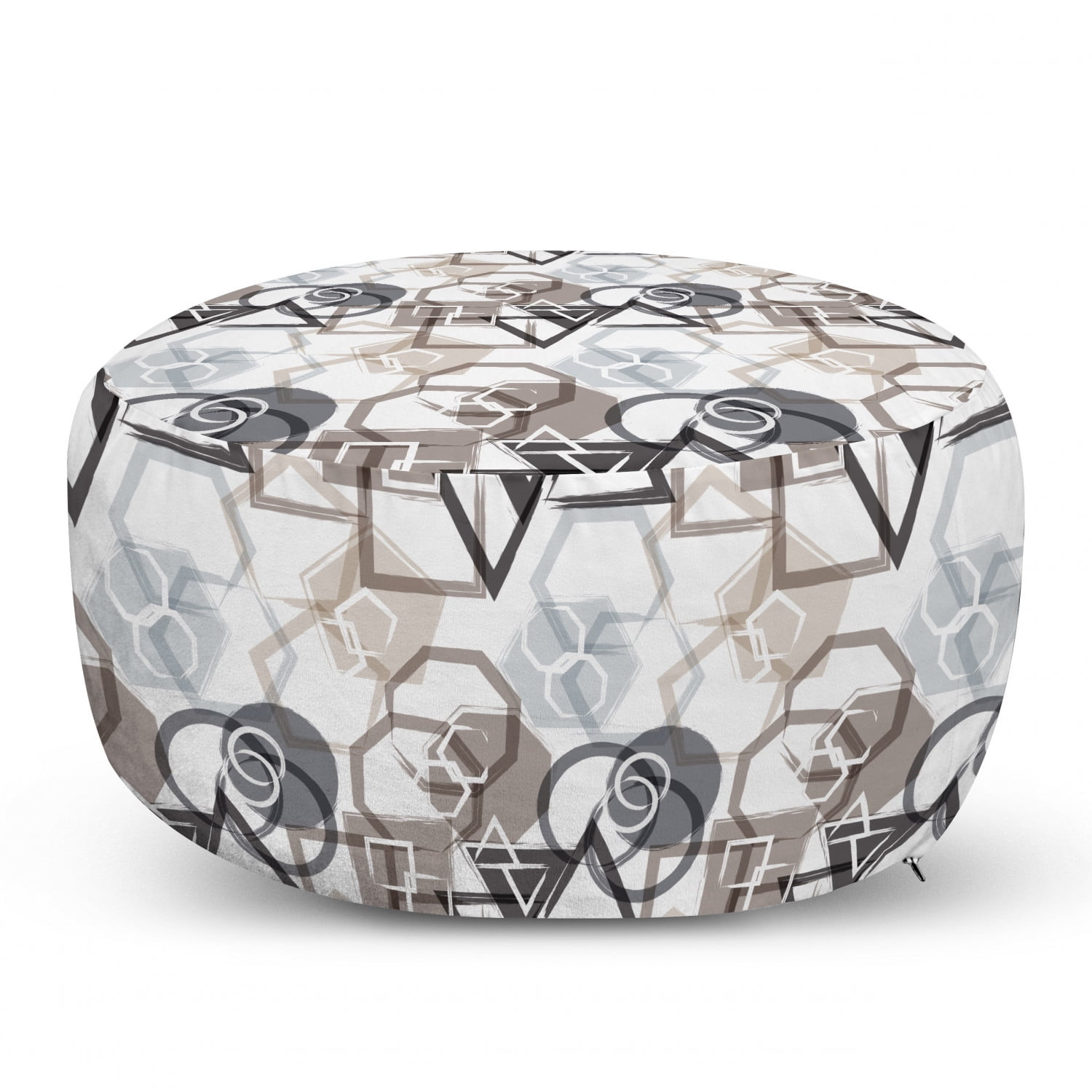 Oriental Composition with Geometric Rhombuses and Triangles Retro Inspirations 25 Under Desk Foot Stool for Living Room Office Ottoman with Cover Ambesonne Boho Rectangle Pouf Multicolor