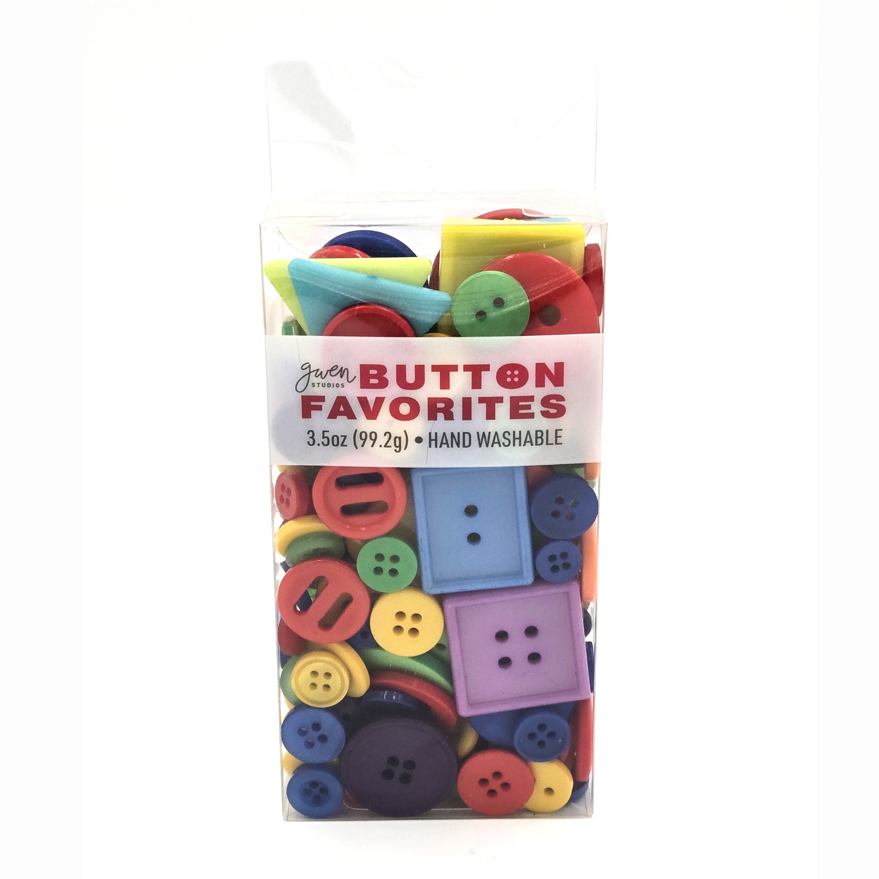 Gwen Studios Plastic Sewing Buttons Value Pack, 3.5 oz., Assorted Sizes and Shapes, Bright Colors