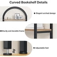 thumbnail image 3 of Semoic Arch Bookshelf with Drawer, 71" Industrial Bookcase with Sturdy Metal Frame, Freestanding Display Stand, Living Room, Home Office, Brown, 3 of 15