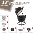 thumbnail image 2 of Portable Round Ceramic Charcoal Grill,  Perfect for Outdoor Camping or Picnic, Evenly Distributes Heat for Traditional Grilled Flavor with a Lid for Easy Storage, 2 of 9