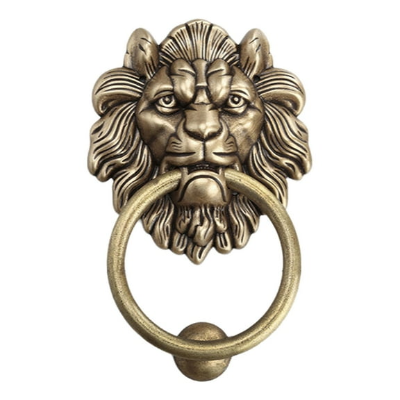 yotijay Lion Head Door Knocker Brass Decorative Front Door Knocker for Closet Office A