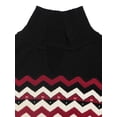 thumbnail image 6 of Women’s Christmas Chevron Striped Polo Collar Sweater, Long Sleeve Vintage Fair Isle Knit Pullover, 6 of 11