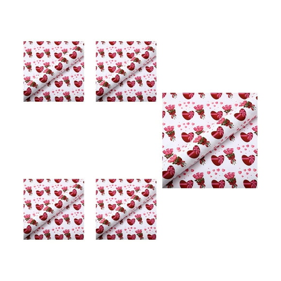 B Floral Print Wrapping Paper 19.68X27.55In 5 Sheets Multicolor Pattern Style B For Gift Packaging Bouquet Books Present Holiday Birthday Party Celebration Decoration
