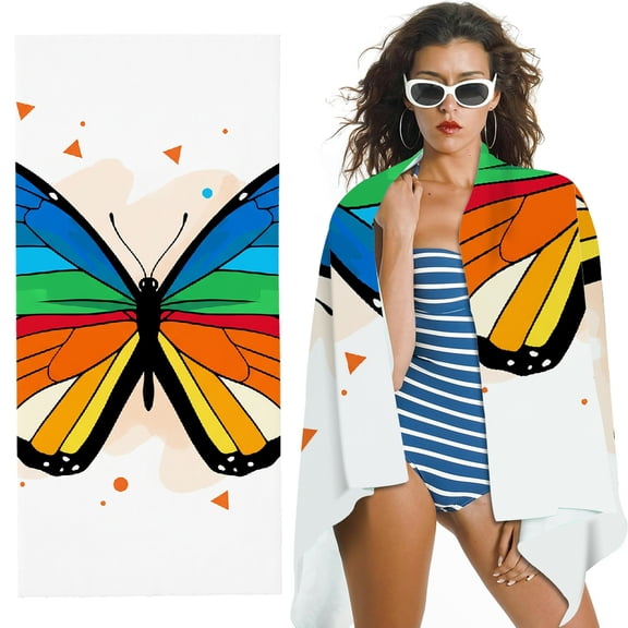 RKSupls butterfly Oversized Microfiber Beach Towel - Ultra-Soft Microfiber, for Bathroom, beach, Soft Super Absorbent- 30x60 in