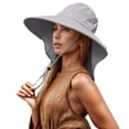 thumbnail image 3 of LILIYA Wide Brim Sun Hats for Women Ladies with Neck Flap Ponytail Hole Trendy Sun Hats Rollable UV Protection Fishing Hats UPF 50+, 3 of 5