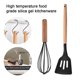 thumbnail image 3 of 2 utensilios de cocina de silicona con mango de madera, no tóxicos y antiadherentes, resistentes al calor y aptos para lavavajillas, 3 of 5