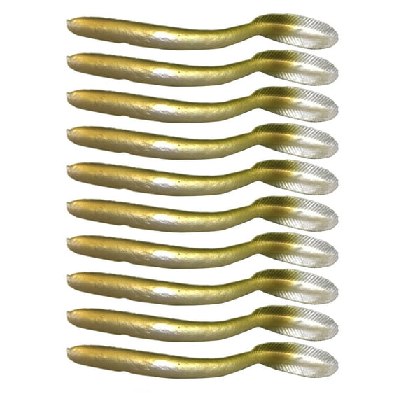 fashionhome 10Pcs Soft Baits Small PVC Eel Fishing Lure Vivid Tackle Fish Accessories Saltwater Freshwater Sea Catfish Equipment Gold Gold