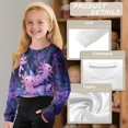 thumbnail image 6 of COEQINE Girls Loose Fit Crop Top, Long Sleeve Comfort Sweatshirt, Fall Winter Clothes Crewneck Pullover for School Tween Age 9-10, Axolotl Violet, 6 of 7