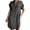 Dark Gray, variant on Women Summer Casual Plus Size Dresses Solid Color Lapel Collar Short Sleeve Jean Dress Button Down Straight Denim Mini Loose Dress with Pockets