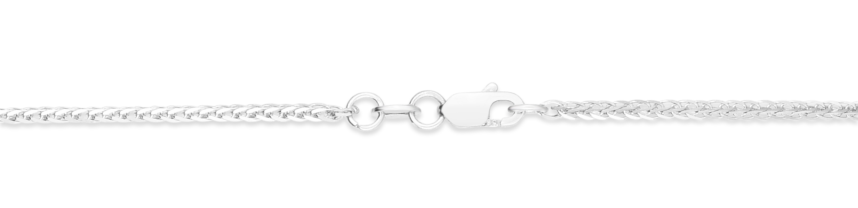 14K White Gold 18in 1.8 mm Square Wheat Chain with Lobster Clasp
