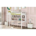 thumbnail image 3 of HomeRoots White Twin Loft Bed With Desk and Shelves, 3 of 10