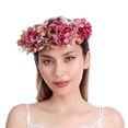 thumbnail image 5 of Flower Floral Crown Headbands Adjustable Floral Wreath Headbands Girls Women Crown Garlands for Weddings, Festivals, Bridal Events, Parties, 5 of 5