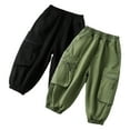thumbnail image 4 of Esaierr Toddler Boys Active Cargo Jogger Pants for Kids Cotton Elastic Waist Trousers with Pocket 1-10T Fleece Lined Sweatpants Winter Padded Warm Cargopants, 4 of 8
