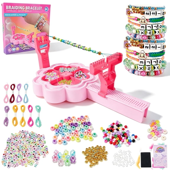 JUGAAD LIFE Friendship Bracelet Making Kit for Girls, Jewelry Maker Kit with Beads String, DIY Arts and Crafts for Kids Ages 8-12, Birthday Gifts for Kids 6 7 8 9 10 11 12 Years Old