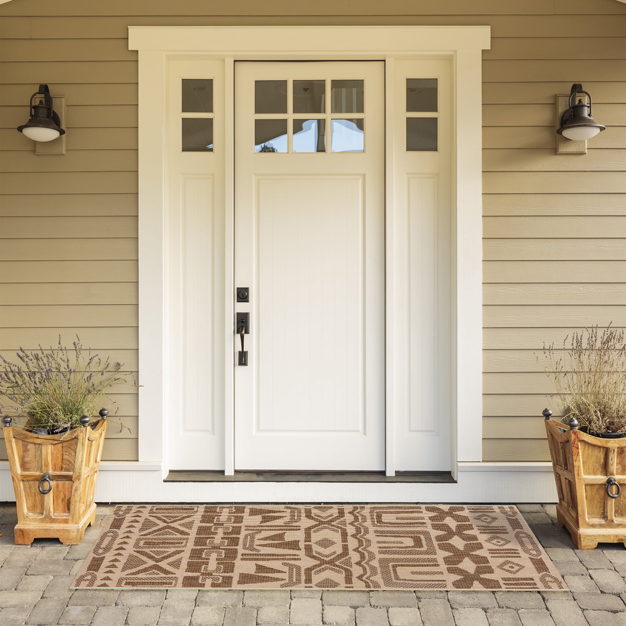 Reyn Spooner Tradewinds Huli Indoor/ Outdoor Polypropylene Havana Flat Weave Area Rug, 2x6