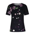 thumbnail image 2 of Hrsba Shirts for Women Trendy Summer,Summer Print Short Sleeve Crewneck Relaxed Ladies Tops Shirts, 2 of 3