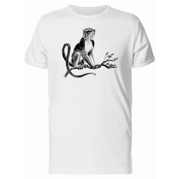 Vintage Monkey On A Tree Sketch Tee Men's -Image by Shutterstock