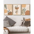 thumbnail image 3 of Drsoum Bohemia Wall Art Plant Boho Decor Room Mid Century Modern Abstract Sun Phases Painting 11x14in3pcs Natural Framed, 3 of 5