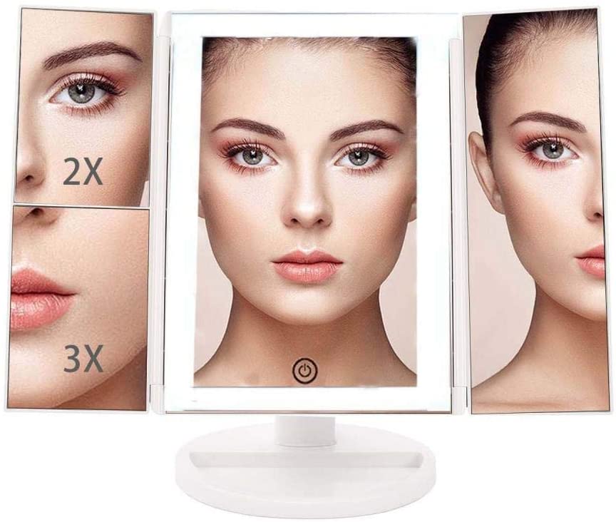 Vanity Mirror,Bathroom Makeup Mirror Led Illuminated Tabletop Cosmetic 