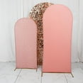 thumbnail image 5 of BalsaCircle 3 Blush Rose Gold Fitted Assorted Round Top Wedding Arch Backdrop Stand Covers Party Events Decorations Supplies, 5 of 8