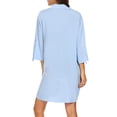 thumbnail image 5 of AherBiu Robe T-Shirt Femme Col en V à Col Chemise Ample Décontractée Automne Mini Robe Manches Longues Manches Retroussables Robes, 5 of 5