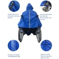 thumbnail image 4 of Wheelchair Poncho Rain Protection Cape W/Reflective Strip Over Knee Coverage Blue, 4 of 8