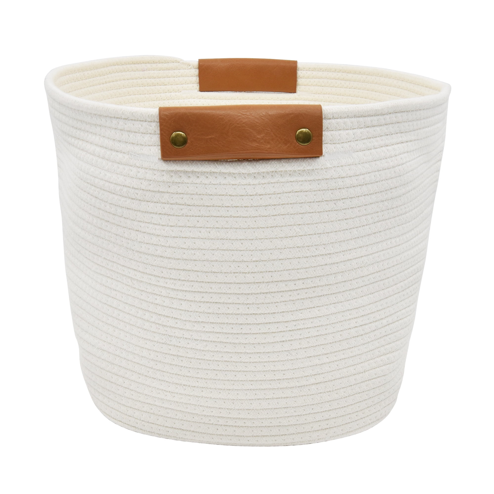 Better Homes & Gardens Extra Large Cotton Rope Storage Baskets, White, 2 Pieces