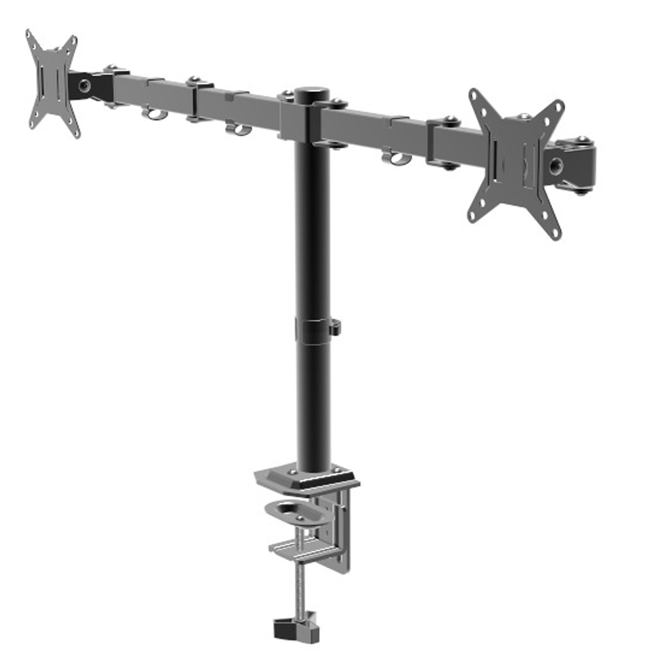 Soporte de escritorio para doble monitor onn de movimiento completo, para 2 pantallas hasta 32 pulgadas: rotación, inclinación y giro 3