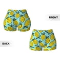 thumbnail image 3 of Sigee Lemon1 Print Women's High Waist Workout Shorts - Squat Proof, Tummy Control, Yoga and Gym Activewear-, 3 of 9